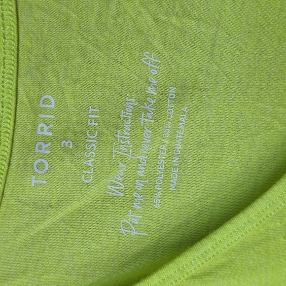 Torrid Girlfriend Jersey Key Lime Classic Fit V-neck Tee 3x New NWT - Picture 6 of 8